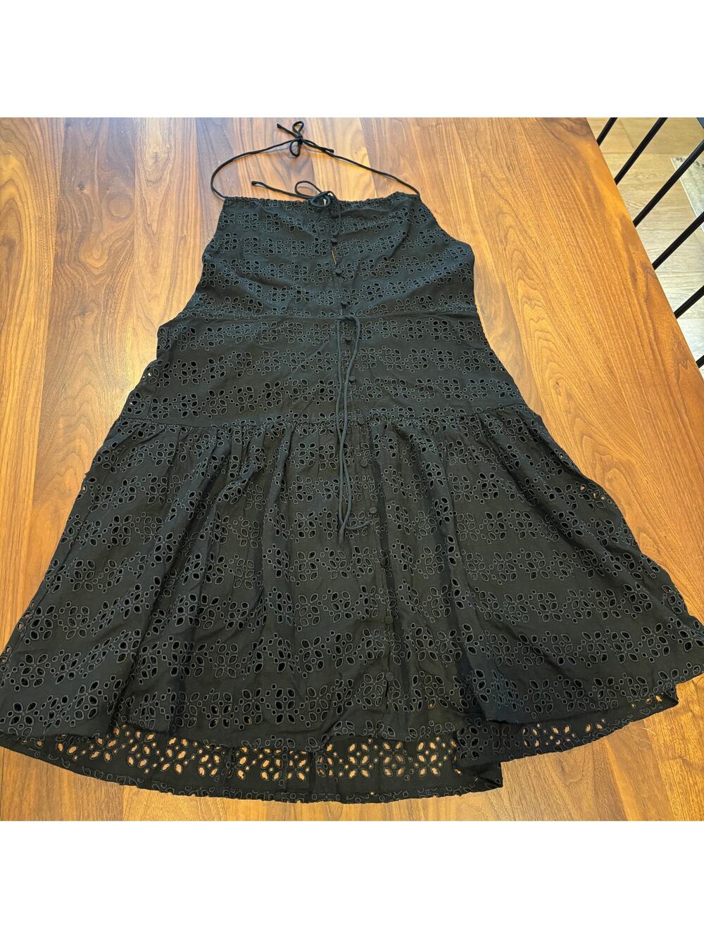 NWT Size 18 Dress J Crew Anguila Mini Halter Dress in Black Eyelet